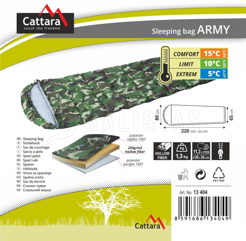 Sac de couchage couverture Army 200cm