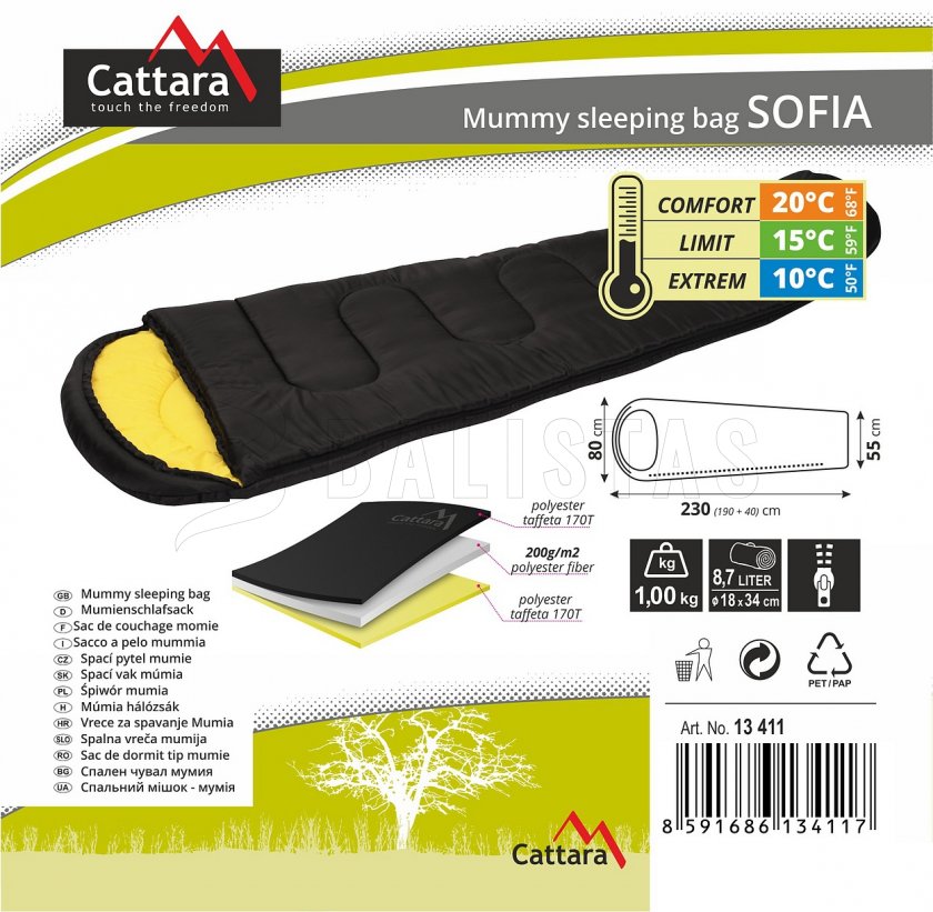 Sac de couchage momie Sofia 210cm