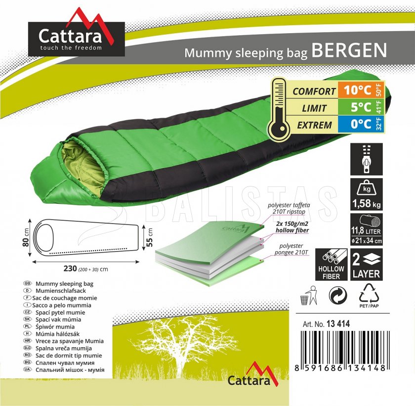 Sac de couchage momie Bergen 210cm