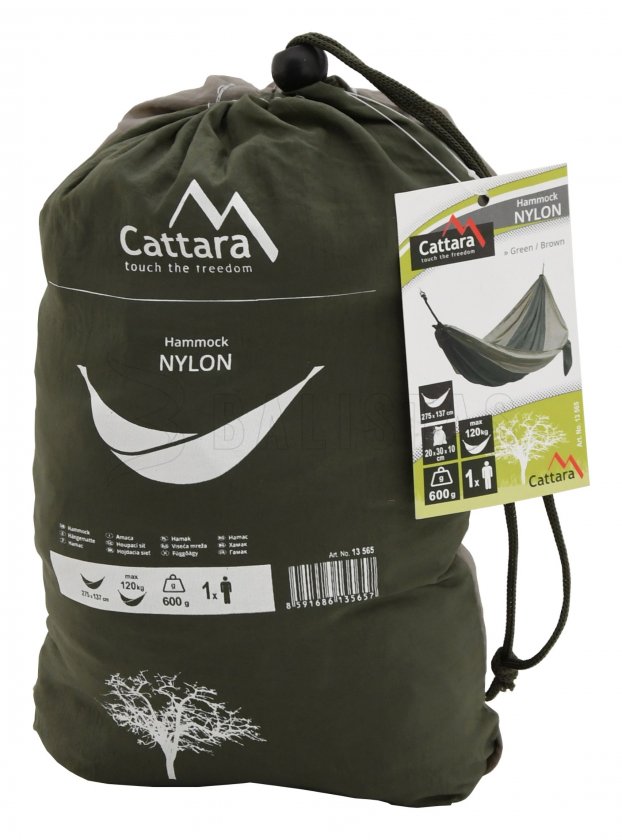 Hamac NYLON 275x137 cm vert-brun