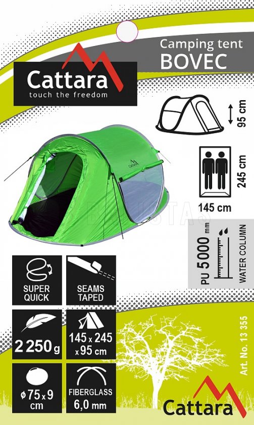 Tente BOVEC pour 2 personnes 245x145x95 cm