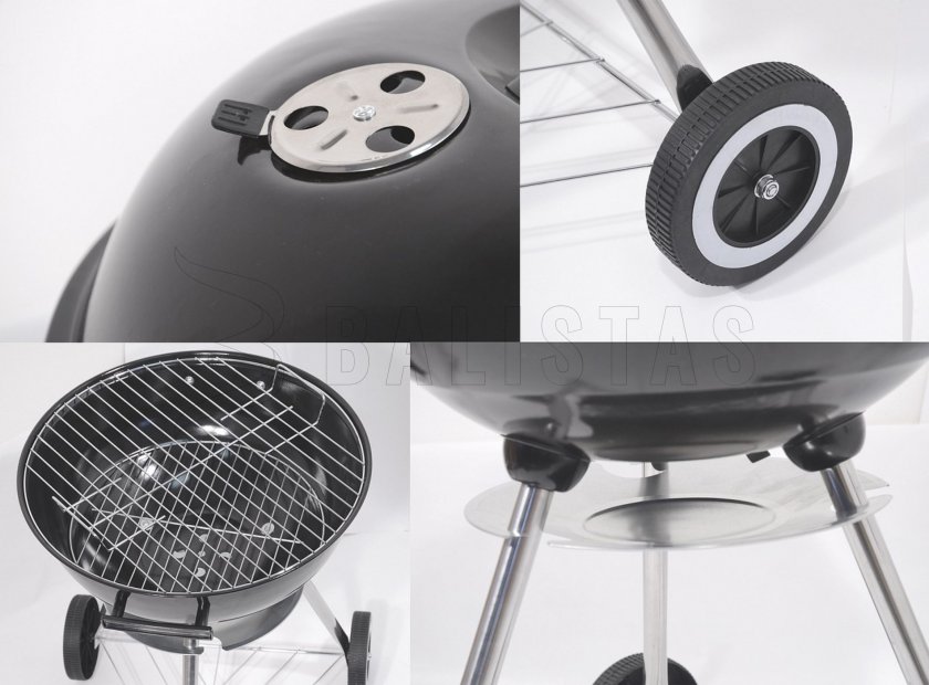 Barbecue au charbon de bois à couvercle Bari 46 cm