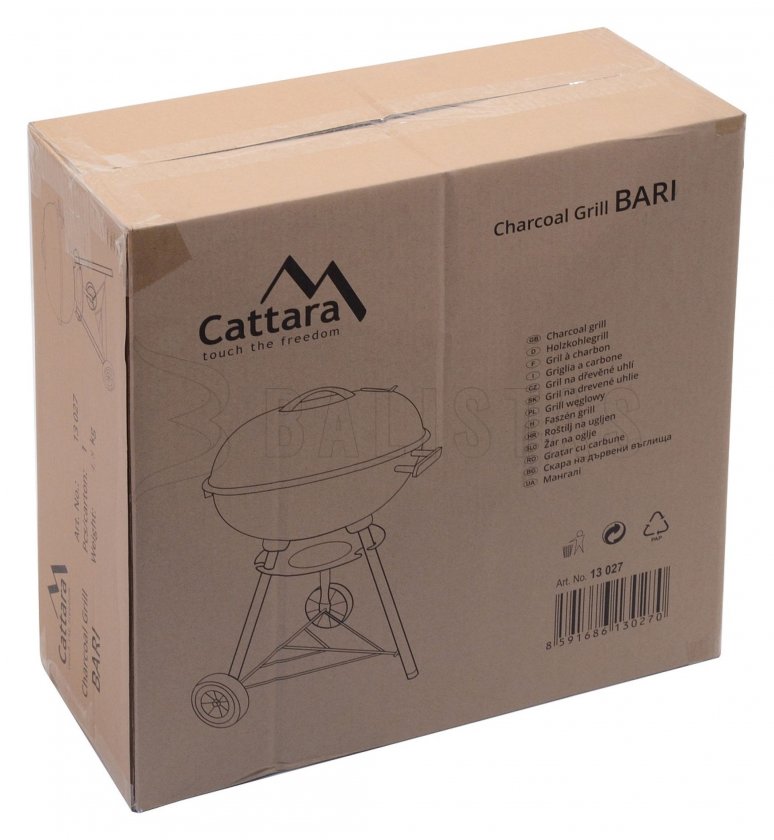Barbecue au charbon de bois à couvercle Bari 46 cm