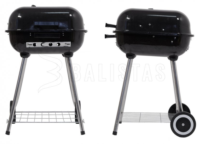 Barbecue au charbon de bois rectangulaire Trapani 46 cm