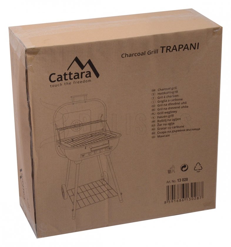 Barbecue au charbon de bois rectangulaire Trapani 46 cm