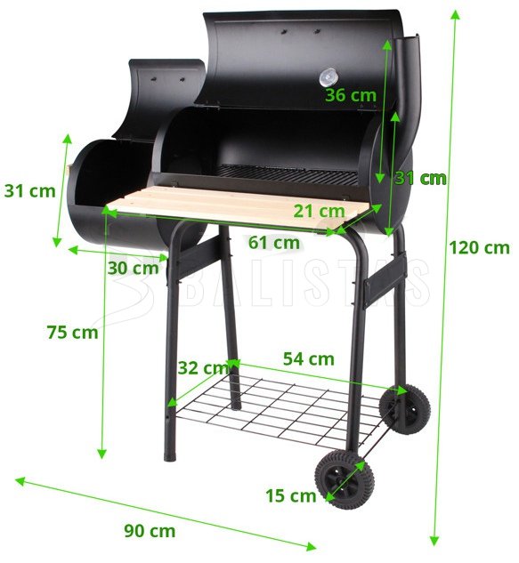 Grill Smoker au charbon de bois (99513)