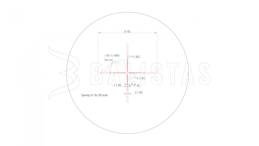 Lunette de visée Valiant Zephyr 10x44 SF SIR 10x 1/2 Mil-Dot