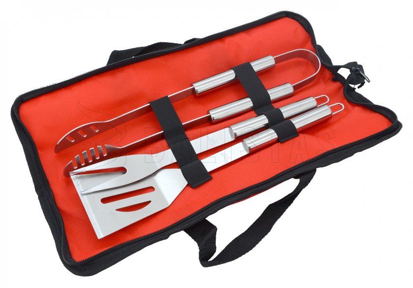 Set d'outils de grillade de 3 pièces sac textile