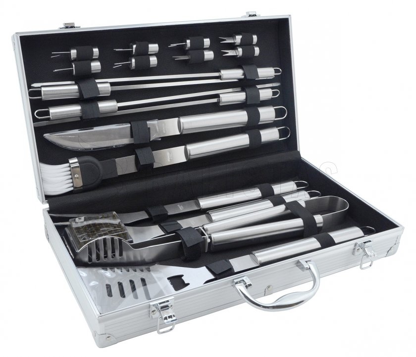 Set d’ustensiles de barbecue 18 pcs mallette ALU