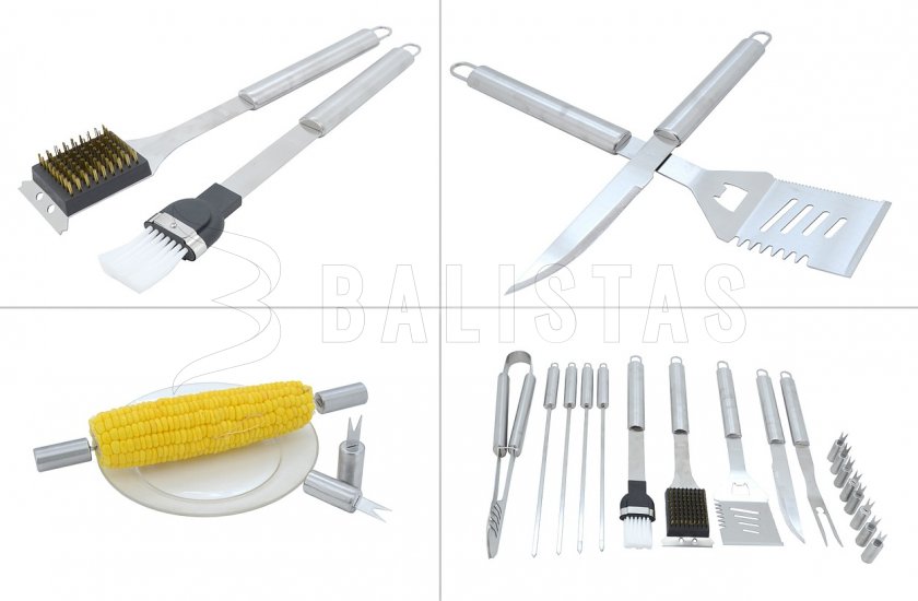 Set d’ustensiles de barbecue 18 pcs mallette ALU