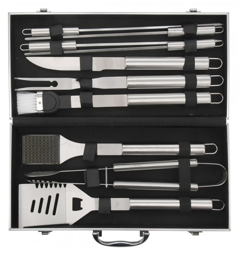 Set d’ustensiles de barbecue 11 pcs coffret ALU