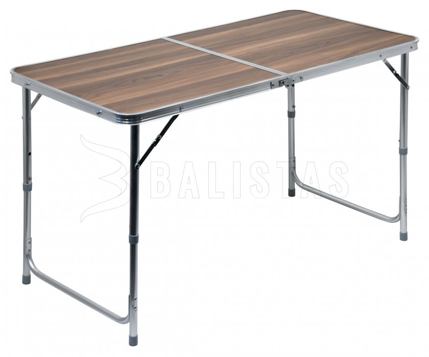 Table de camping pliante Double télescopique marron