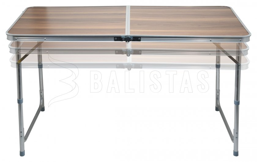 Table de camping pliante Double télescopique marron