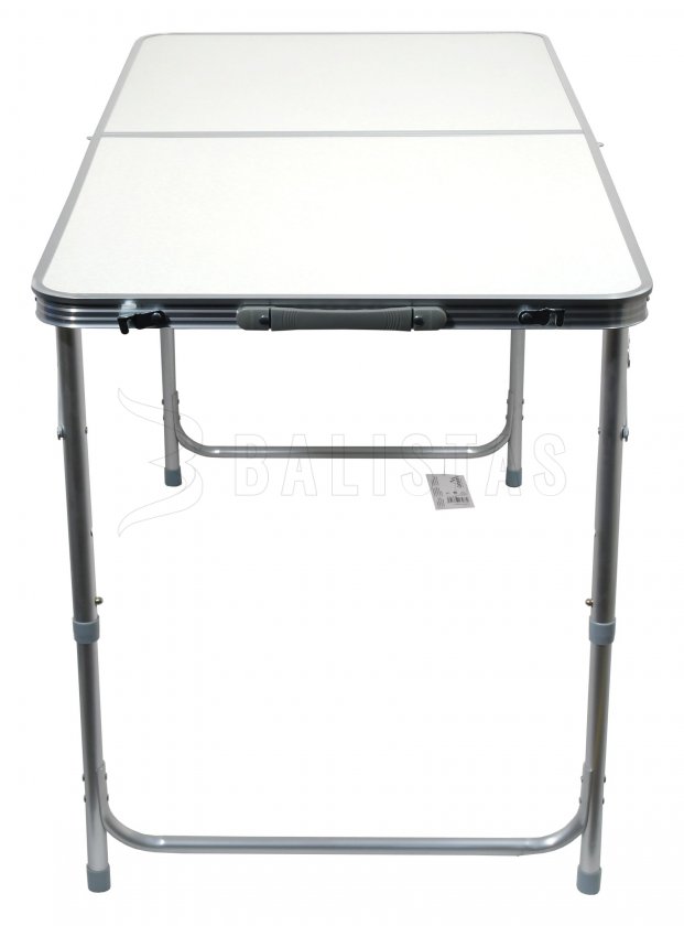 Table de camping Double télescopique grise + 4x chaises