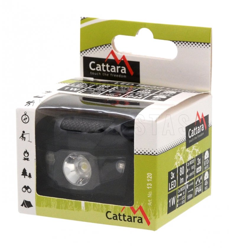 Lampe frontale LED 80 lm noire