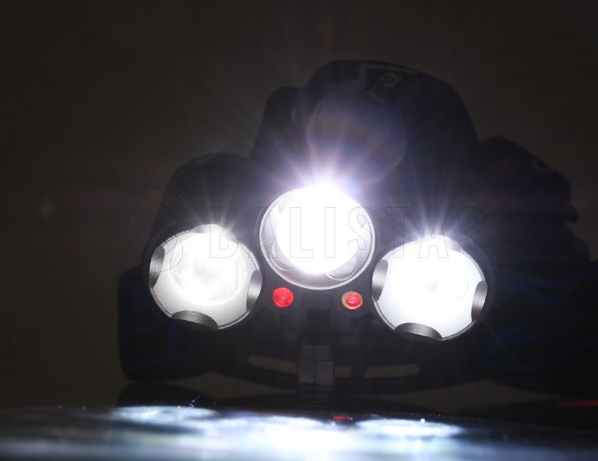 Lampe frontale LED 400lm (1x XM-L+2x XP-E)
