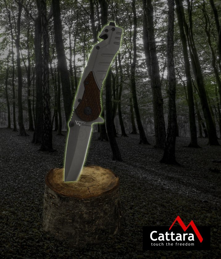 Couteau en bois avec fermeture de sécurité 21 cm
