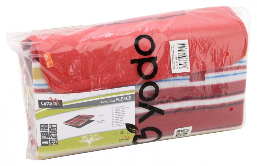 Couverture de pique-nique Fleece 150x135 cm rouge