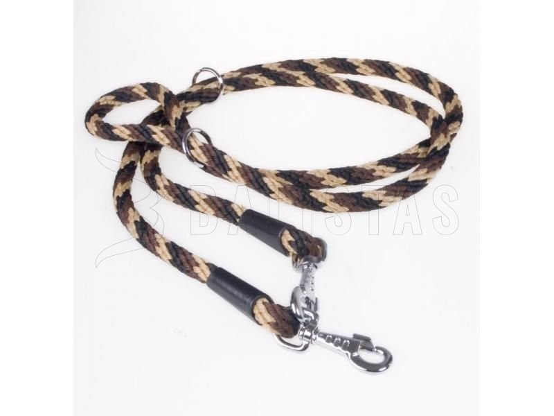 Laisse multipositions Dogtrace 14mm, 240cm marron