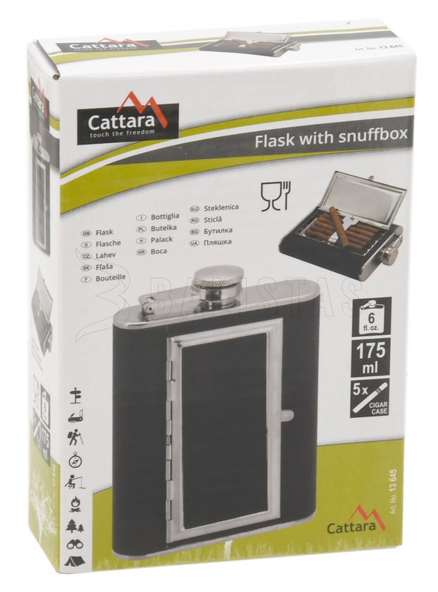 Flasque Cattara 175ml avec étui pour cigares