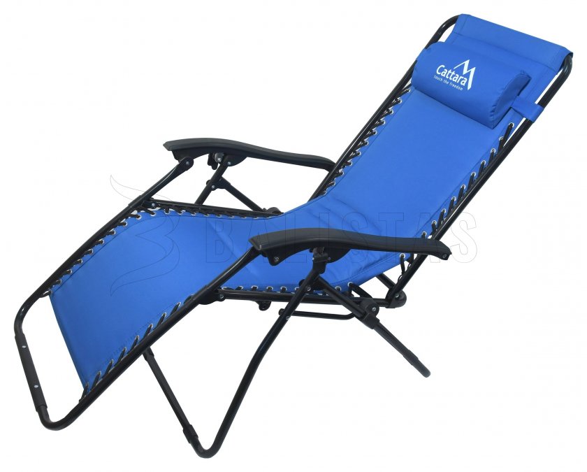 Chaise de camping réglable Cattara LIVORNO bleu