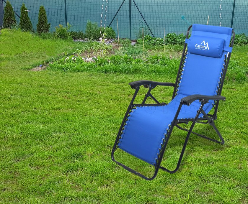 Chaise de camping réglable Cattara LIVORNO bleu