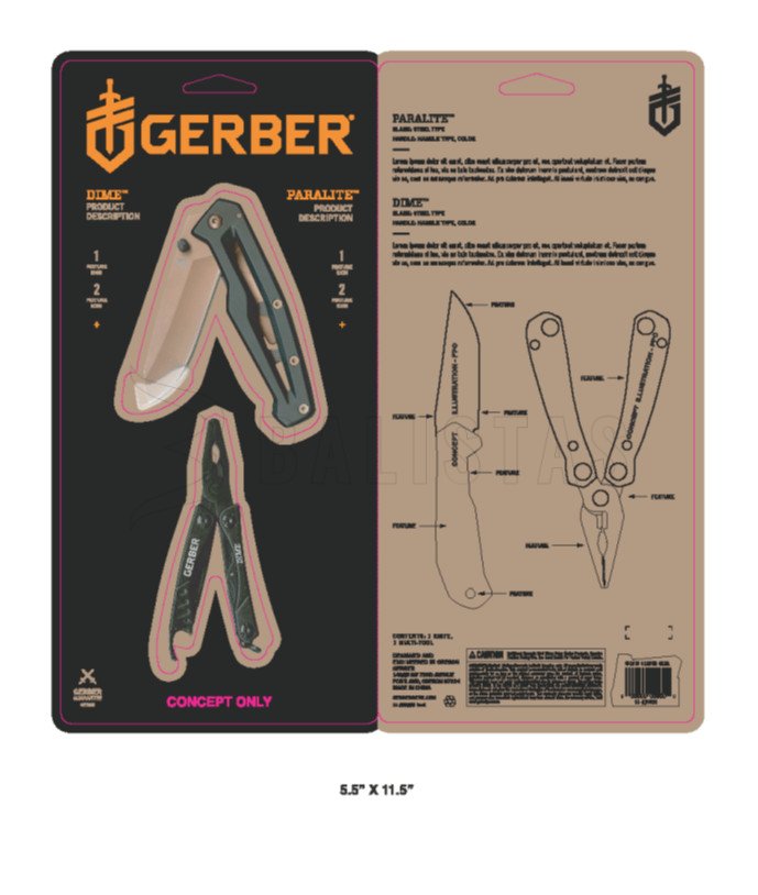 Set Gerber Dime Noir + Paralite Rose