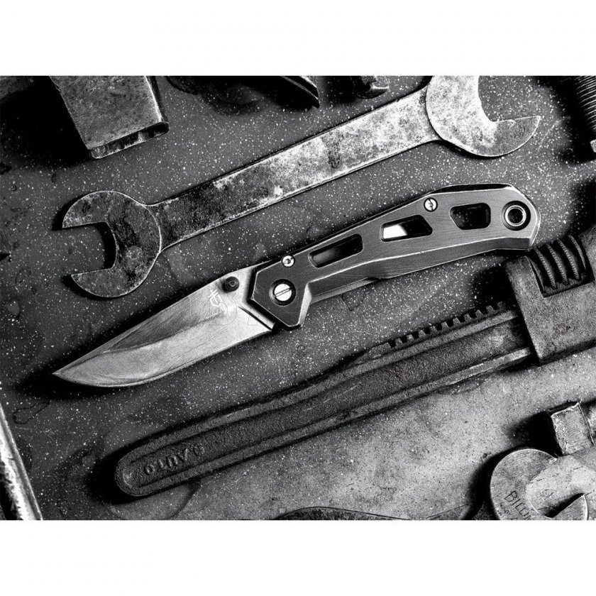 Set Gerber Couteau Airlift Silver + Portefeuille Barbill Wallet Silver