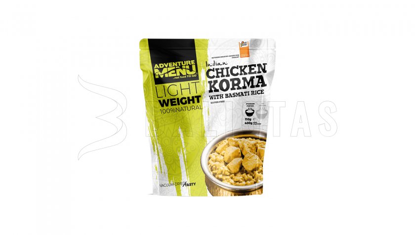 Poulet Korma avec riz basmati Menu Aventure Léger