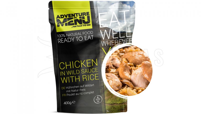Poulet sauvage avec riz Menu Aventure