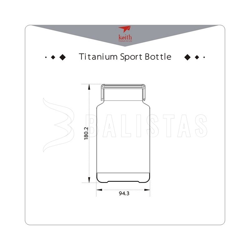 Bouteille titanée Keith Sport Bottle 900ml
