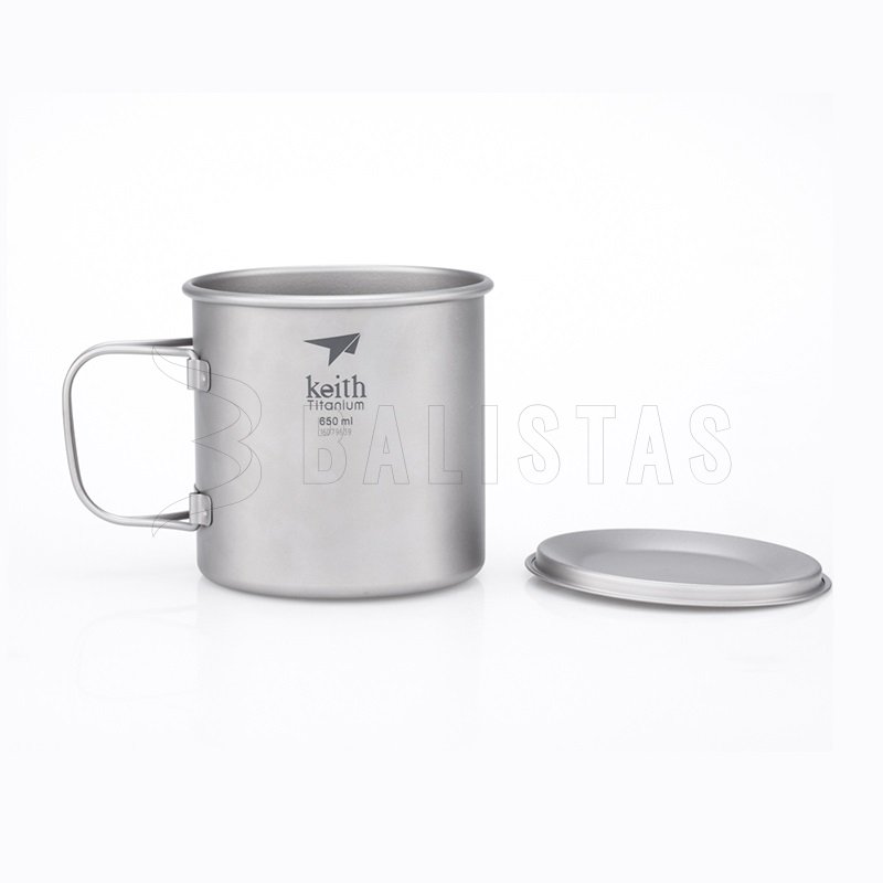Mug Keith en titane avec couvercle 650ml
