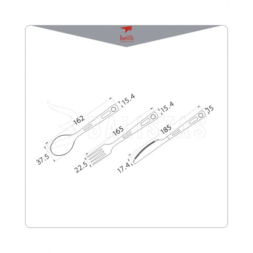Set de couverts en titane Keith Cutlery Set
