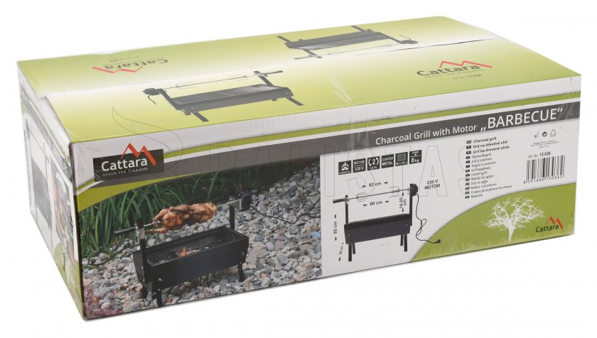 Grille de barbecue Cattara avec fourchette rotative