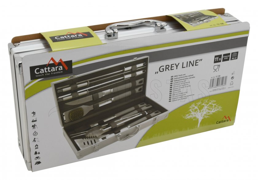 Ustensiles de barbecue Cattara Grey Line set 11 pcs