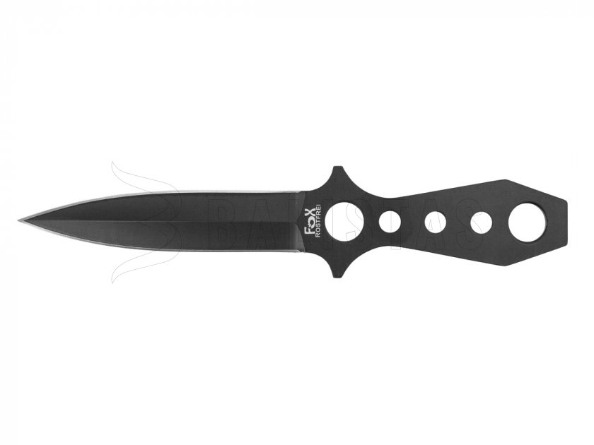 Couteau de lancer Fox Outdoor 22,5cm avec étui, noir