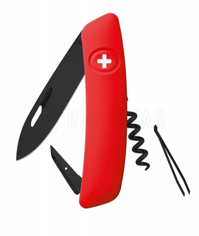 Couteau de poche suisse Swiza D01 Allblack rouge