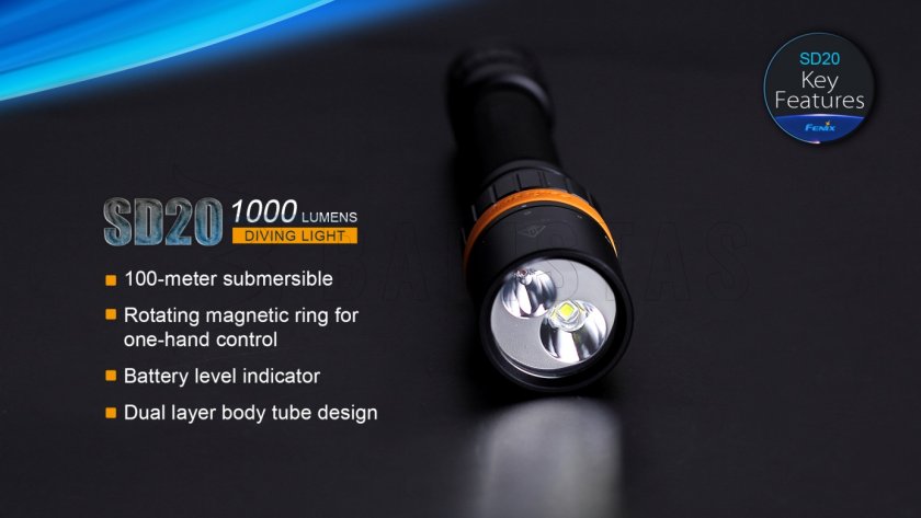 Lampe de poche LED de plongée Fenix SD20