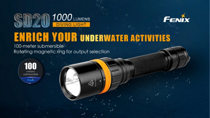 Lampe de poche LED de plongée Fenix SD20
