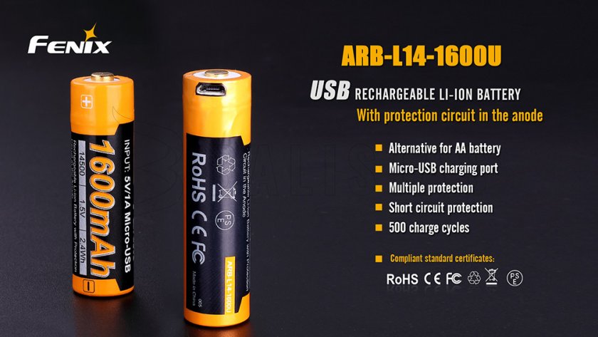 Batterie AA USB rechargeable Fenix ARB-L14-1600U