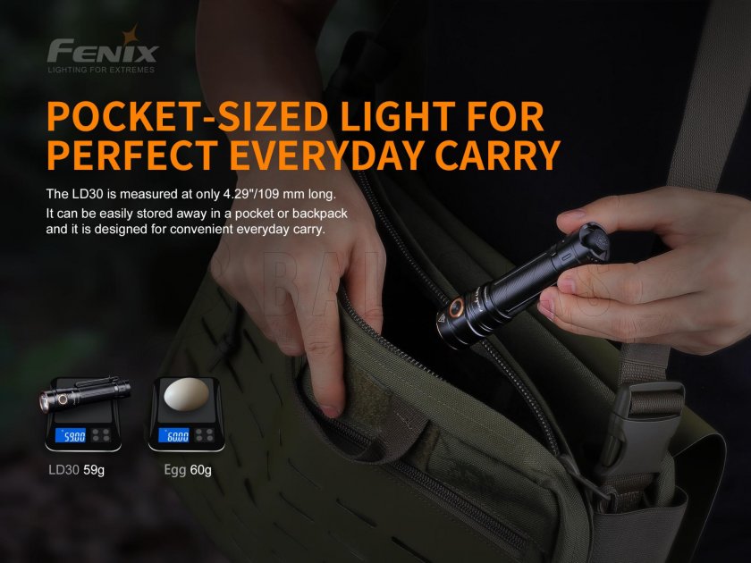 Lampe Fenix LD30 + accu USB 3500 mAh