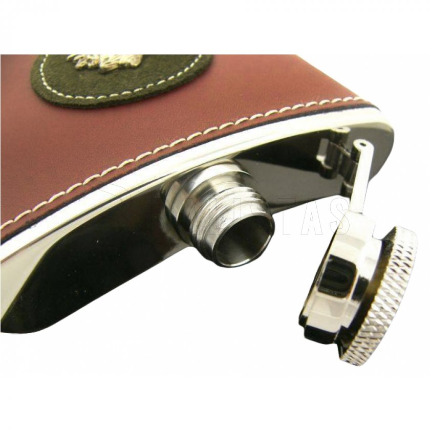 Flasque de chasseur avec revêtement en cuir 175 ml