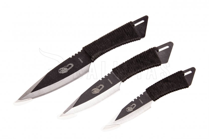 Set de couteaux Kandar paracorde noire (115)