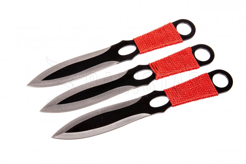 Set de couteaux de lancer Kandar paracorde rouge (82)