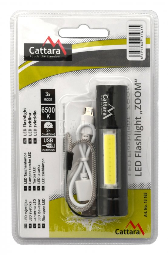 Lampe de poche LED Cattara 120lm rechargeable