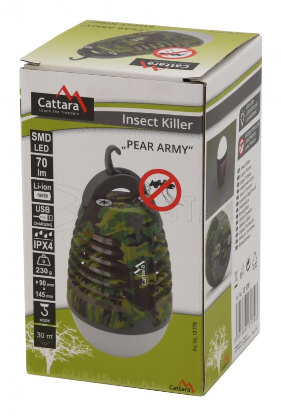 Lampe de poche PEAR ARMY rechargeable + attrape-insectes