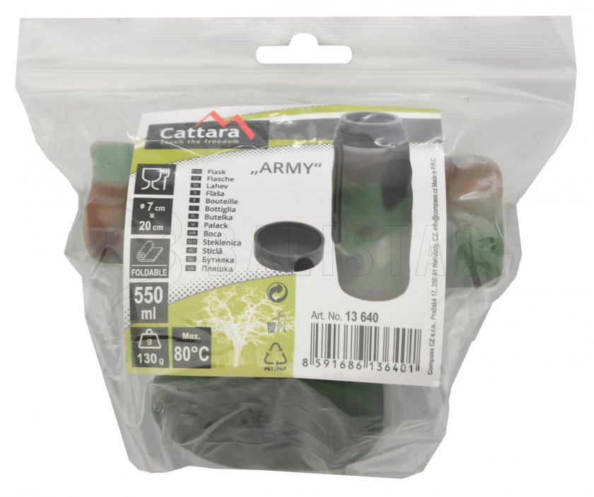 Gourde pliable en silicone ARMY 550ml