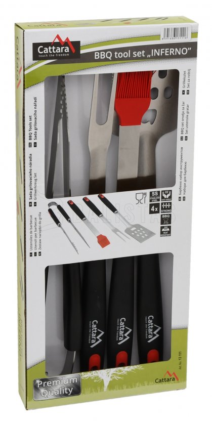Set d’outils de grillade INFERNO, lot de 4 pcs