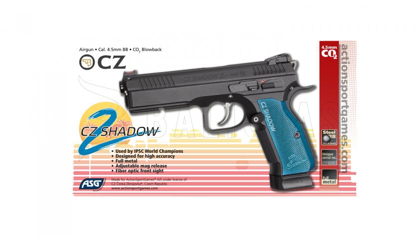 Pistolet à air comprimé ASG CZ Shadow 2 4,5mm