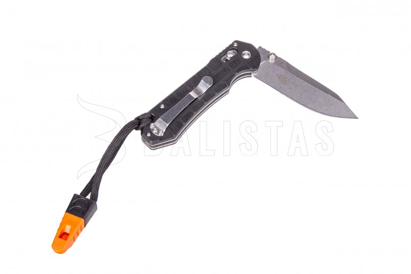 Couteau pliant Ganzo G7452P noir avec sifflet